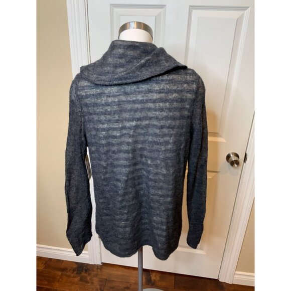 Moth Anthropologie Gray Striped Cowl Neck Sweater, Size L - Picture 4 of 5